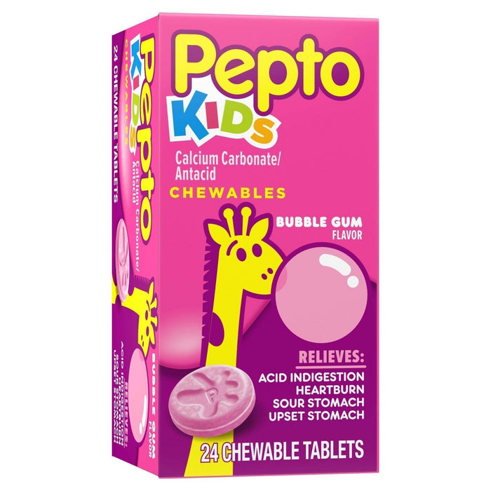 Pepto-Bismol Children's Antacid Bubble Gum Chewable Tablet 24ct