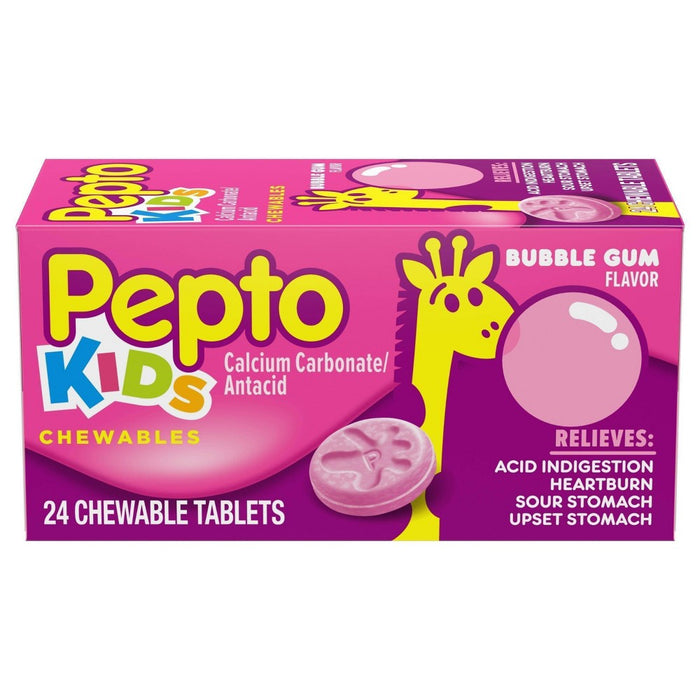 Pepto-Bismol Children's Antacid Bubble Gum Chewable Tablet 24ct