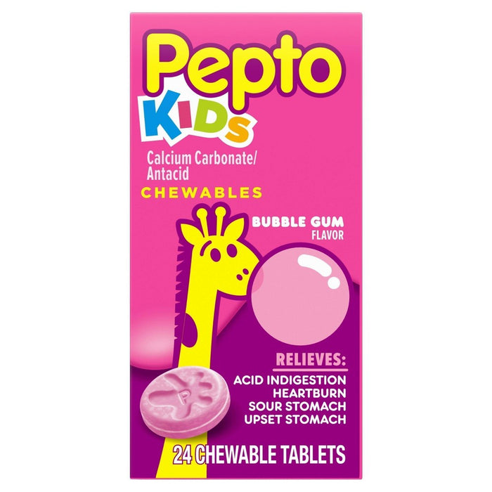 Pepto-Bismol Children's Antacid Bubble Gum Chewable Tablet 24ct