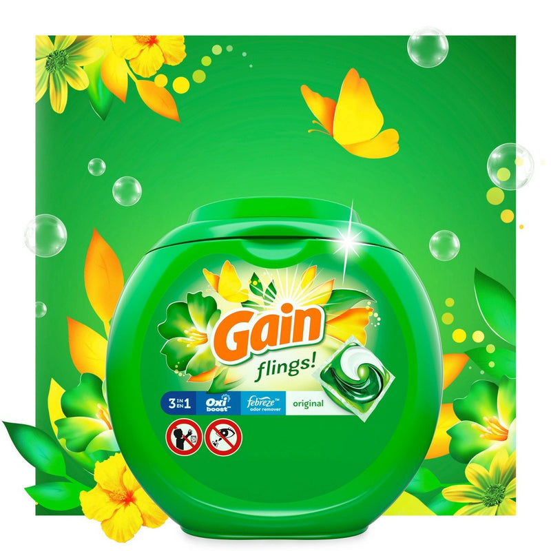 Gain flings! Laundry Detergent Pacs - Original - 44oz/60ct