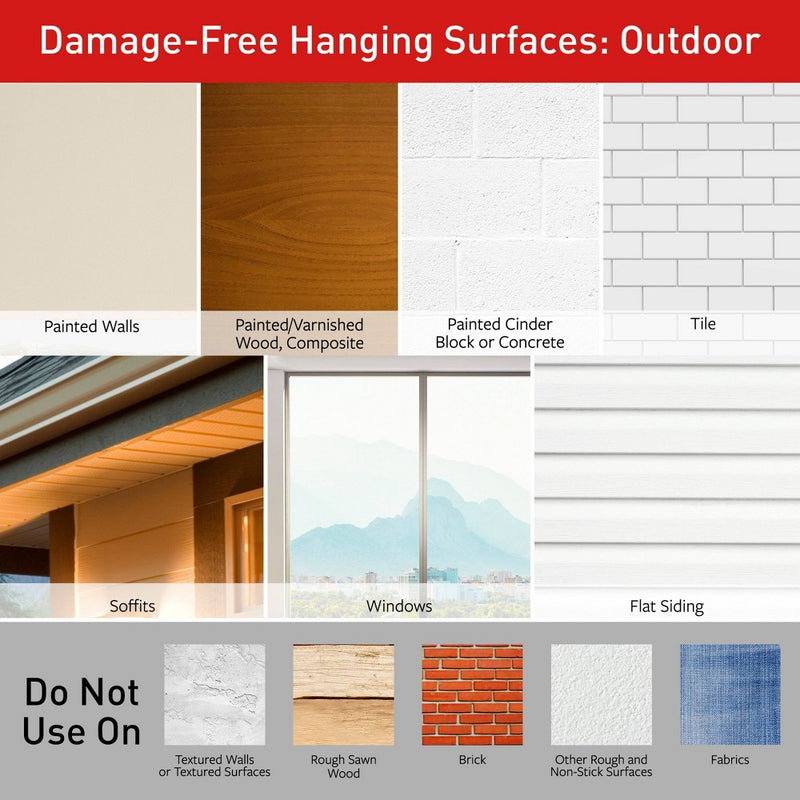 Command Large Sized Outdoor Classic Decorative Metal Hook with Foam Strips Nickel