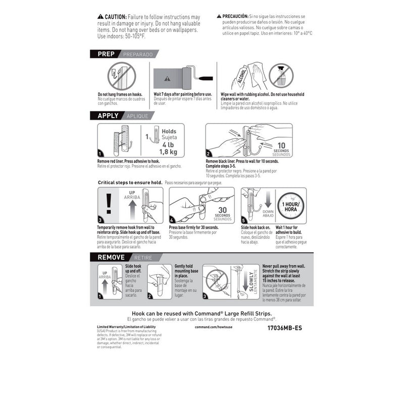 Command 2pk Large Sized Double Decorative Hooks Brushed Nickel