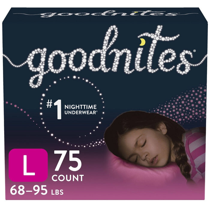Goodnites Girls' Nighttime Bedwetting Underwear Huge Size - L - 75ct