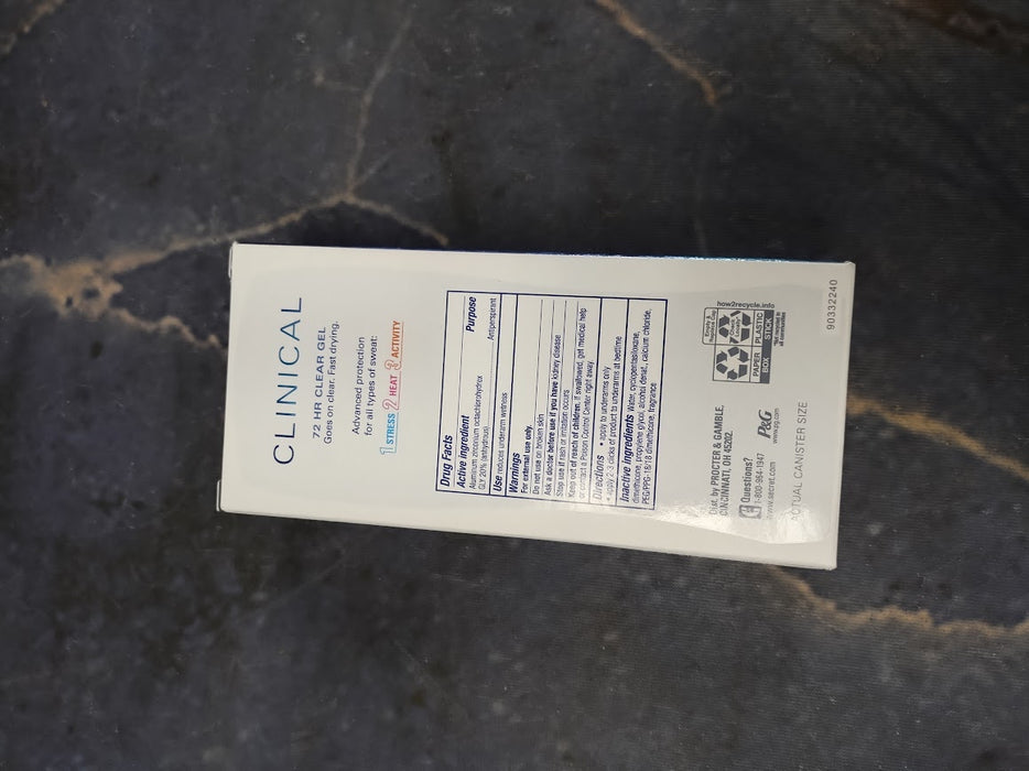 Secret Clinical Strength Clear Gel Antiperspirant & Deodorant - 2.6oz EXP 02/26