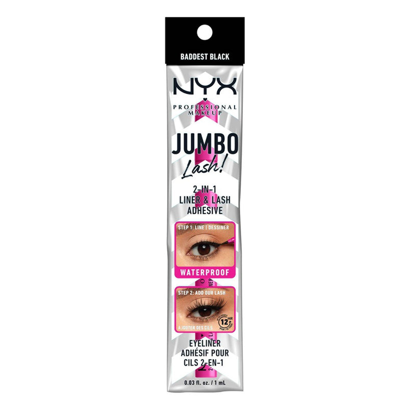 NYX Professional Makeup Jumbo 2-in-1 Eyeliner & Eyelash Adhesive - Baddest Black