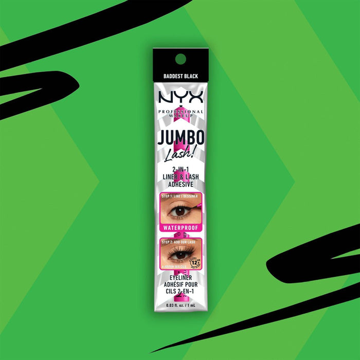 NYX Professional Makeup Jumbo 2-in-1 Eyeliner & Eyelash Adhesive - Baddest Black