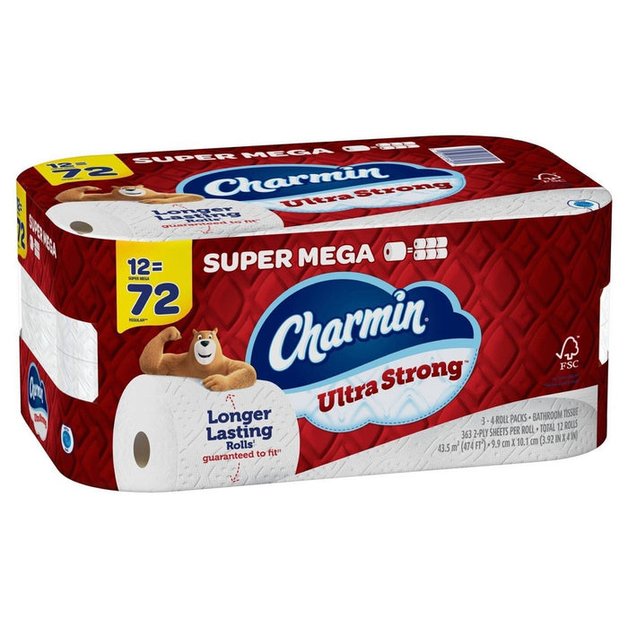 Charmin Ultra Strong Toilet Paper - 12 Super Mega Rolls