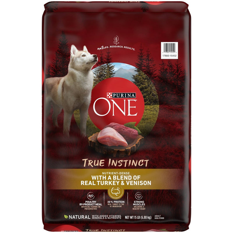 Purina ONE SmartBlend True Instinct with a Blend of Real Turkey & Venison Adult Dry Dog Food - 15lbs (LOCAL PICKUP ONLY)