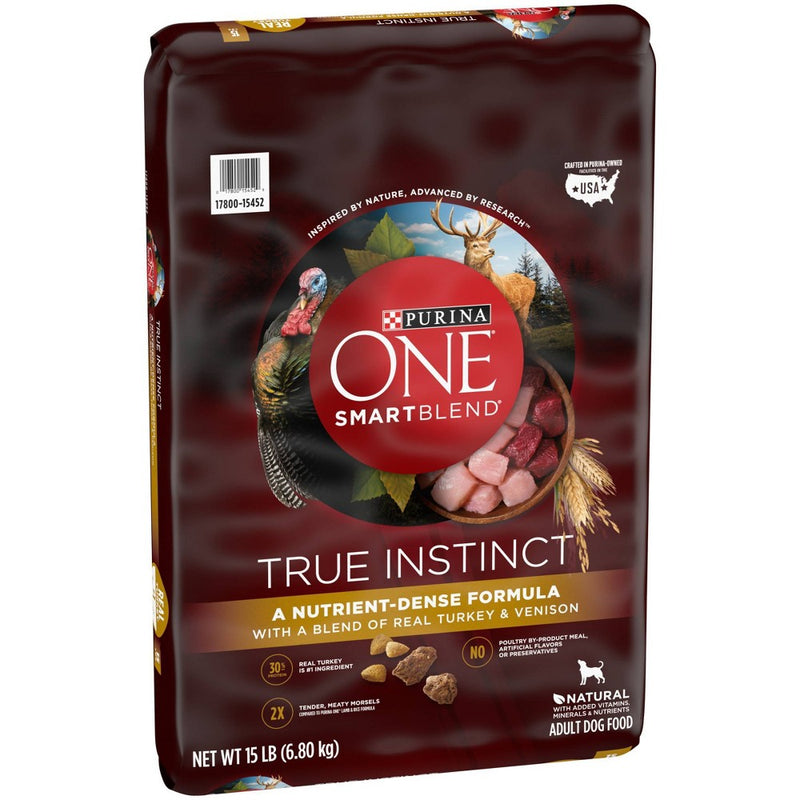 Purina ONE SmartBlend True Instinct with a Blend of Real Turkey & Venison Adult Dry Dog Food - 15lbs (LOCAL PICKUP ONLY)
