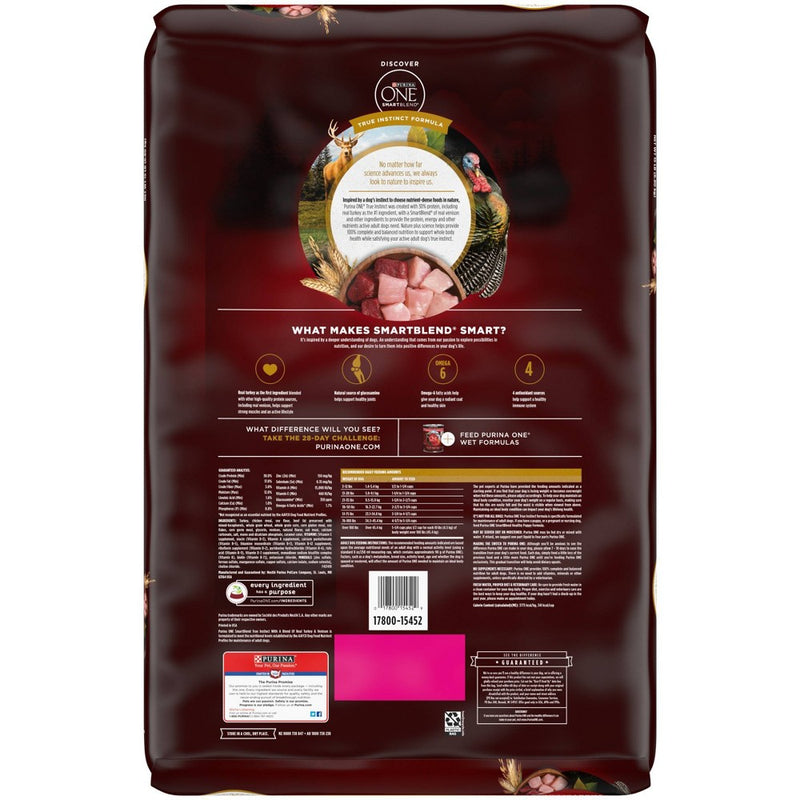 Purina ONE SmartBlend True Instinct with a Blend of Real Turkey & Venison Adult Dry Dog Food - 15lbs (LOCAL PICKUP ONLY)