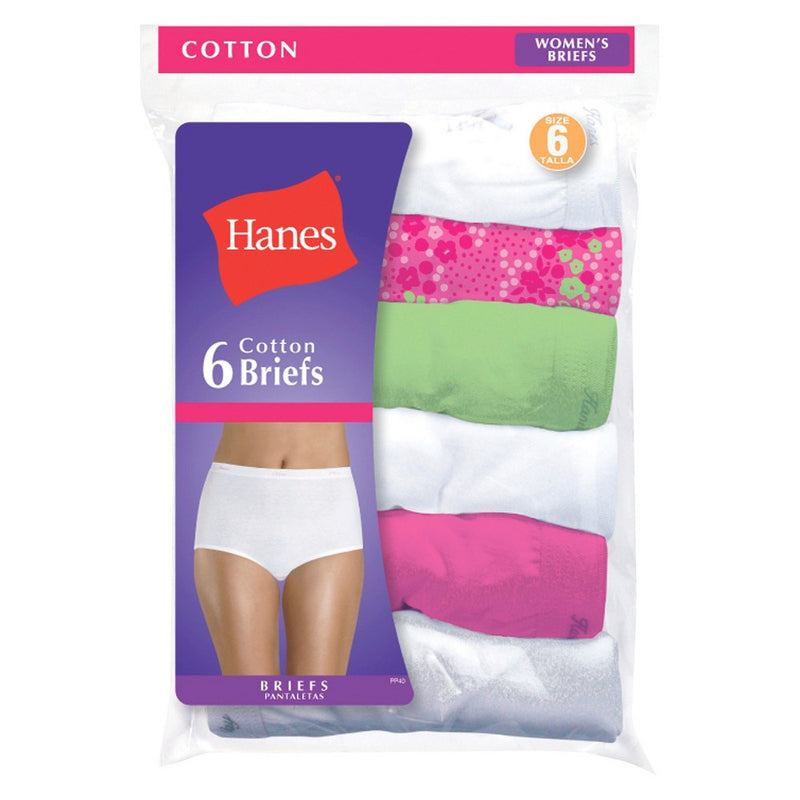 Hanes Women's Core Cotton Briefs Underwear 6pk - 8