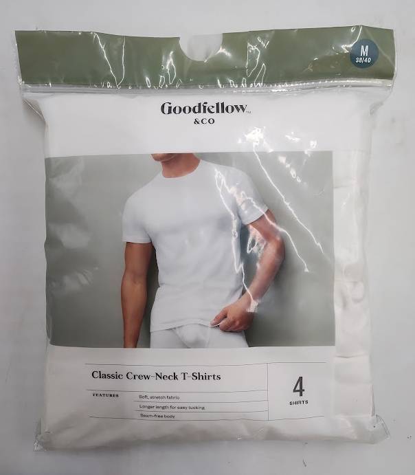 Men's Short Sleeve 4pk Crew-Neck T-Shirt -Goodfellow & Co White M