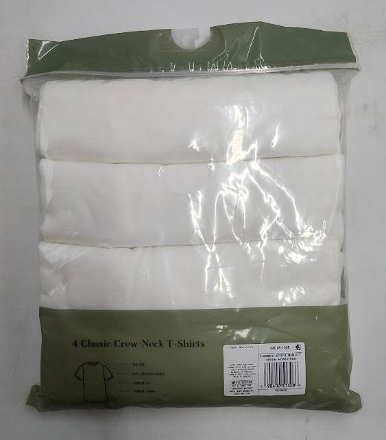 Men's Short Sleeve 4pk Crew-Neck T-Shirt -Goodfellow & Co White M