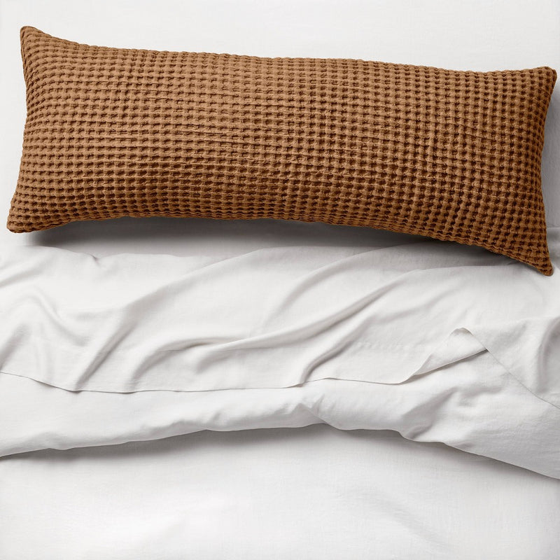 Waffle Body Pillow Cover Warm Brown - Casaluna™