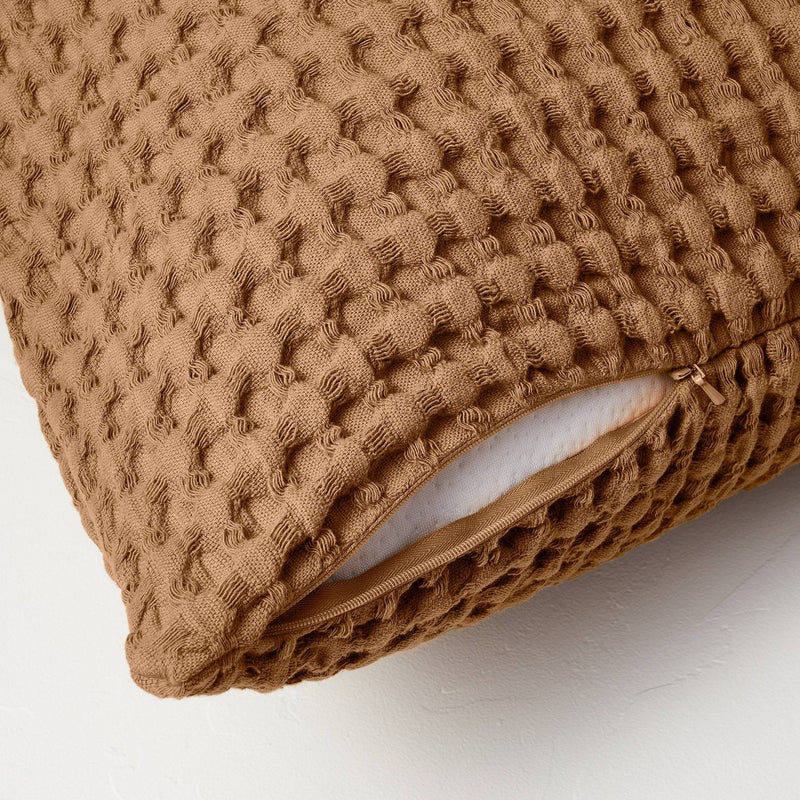 Waffle Body Pillow Cover Warm Brown - Casaluna™