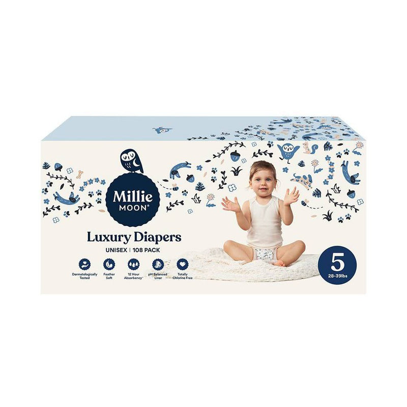 Millie Moon Lux Disposable Diapers - Size 5 - 108ct