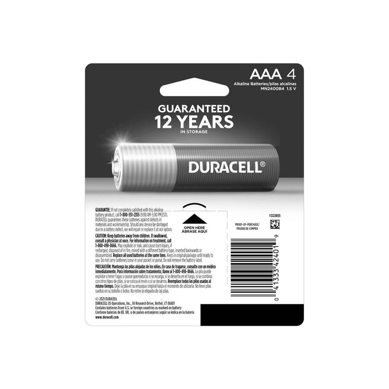 Duracell Coppertop AAA Batteries - 4 Pack Alkaline Battery EXP 03/2035