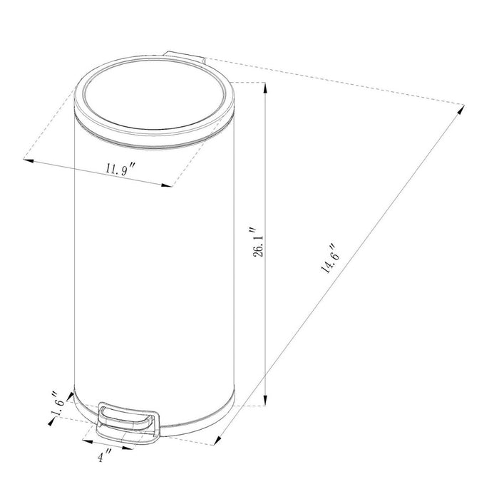 30L Round Step Trash Can Silver - Brightroom™ (LOCAL PICKUP ONLY)
