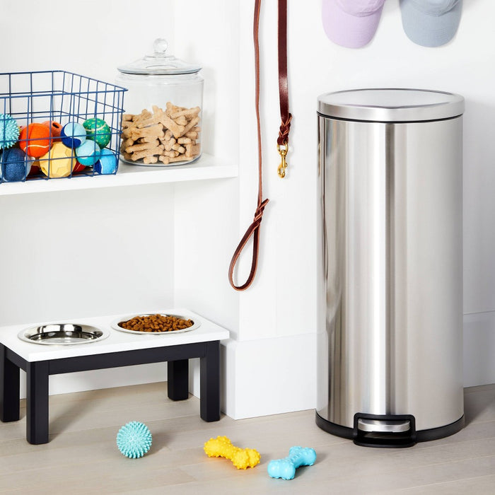 30L Round Step Trash Can Silver - Brightroom™ (LOCAL PICKUP ONLY)