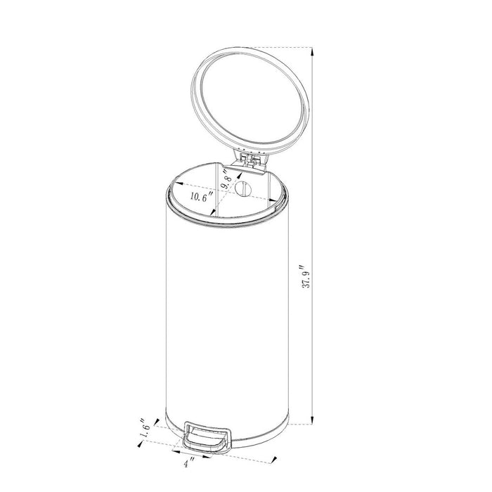 30L Round Step Trash Can Silver - Brightroom™ (LOCAL PICKUP ONLY)