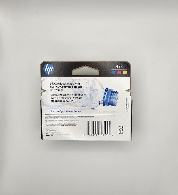 HP 933 C/M/Y 3pk Color Ink Cartridges - (N9H56FN#140) [EXP: 112025]