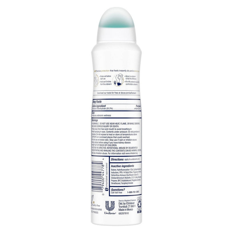 Dove Beauty Sheer Cool 48-Hour Invisible Antiperspirant & Deodorant Dry Spray