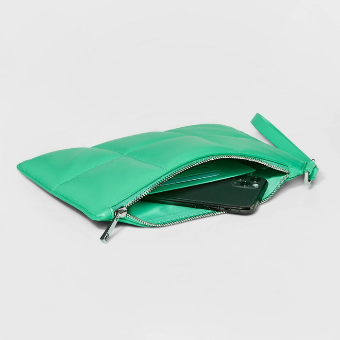 Women's Large Wristlet Pouch - A New Day™ Emerald Green