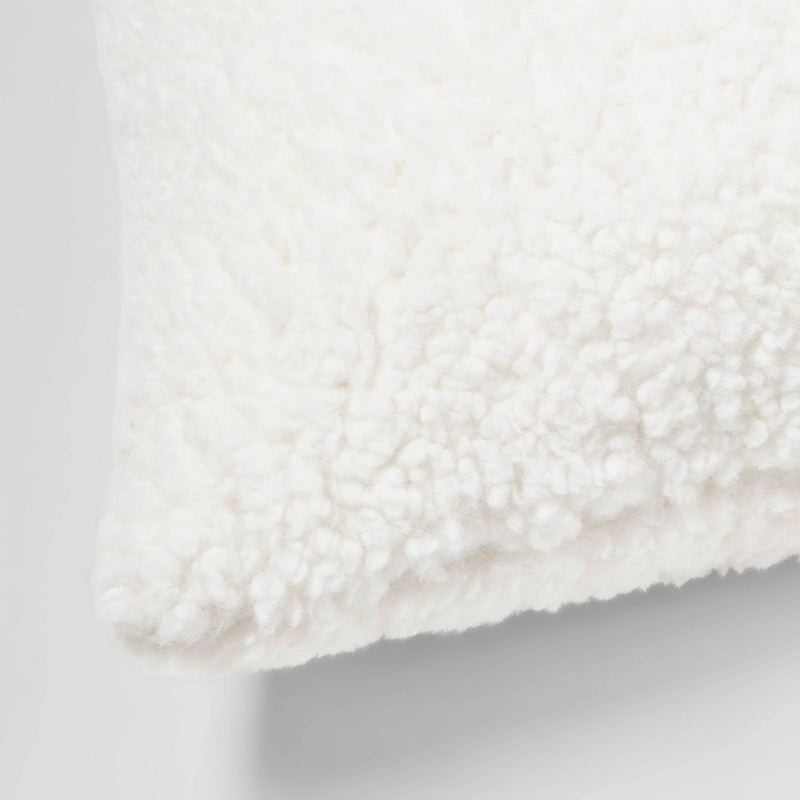 Oversized Oblong Traditional Cozy Faux Shearling Decorative Throw Pillow Cream - Threshold™ (LOCAL PICKUP ONLY)