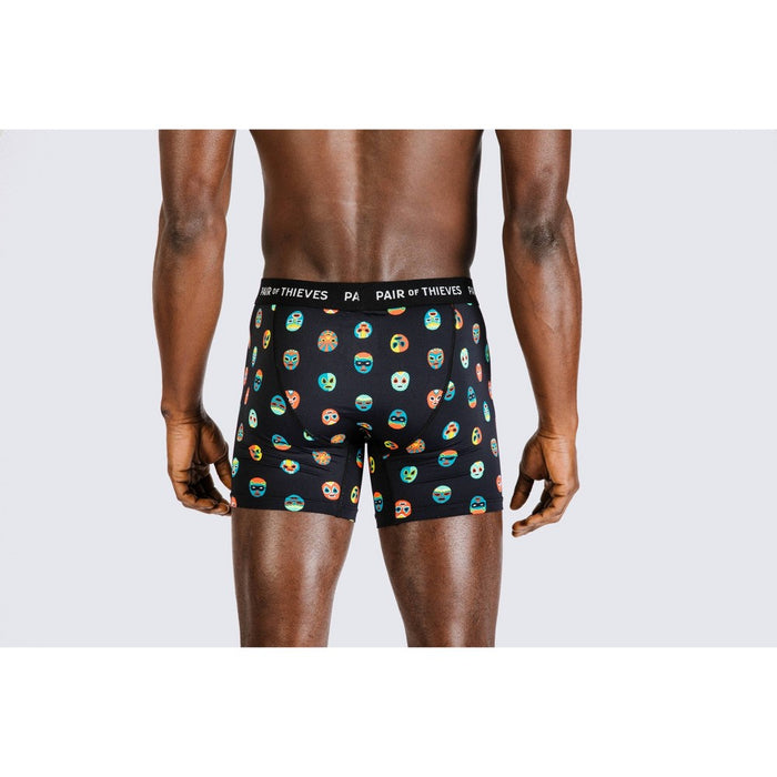 Pair of Thieves Men's Super Fit Novelty Masks Boxer Briefs - Black/Fictitious Character M