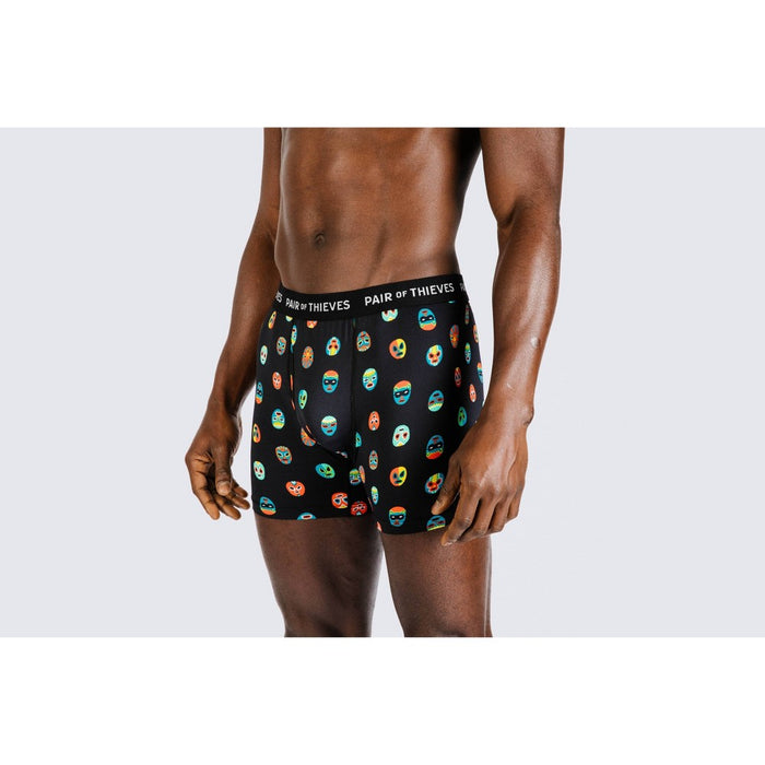 Pair of Thieves Men's Super Fit Novelty Masks Boxer Briefs - Black/Fictitious Character M