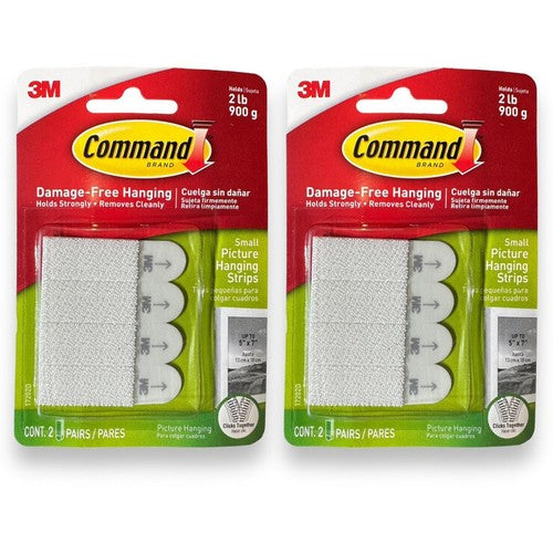 pack 1 3M Command Brand Damage-Free Hanging Small 2 Lbs Picture Hanging Strips