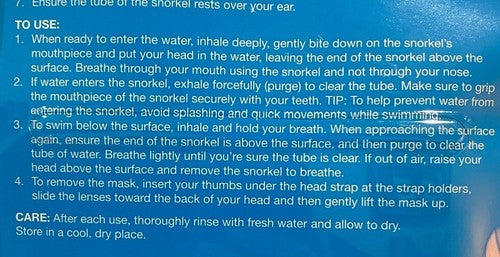 Snorkel Set Youth Swimming Accessory Teal/Black Ages 8+ Latex Free Adjustable