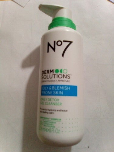 No7 Derm Solutions Daily Detox Gel Facial Cleanser-Oily Blemish Prone Skin-8floz