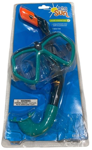 Snorkel Set Youth Swimming Accessory Teal/Black Ages 8+ Latex Free Adjustable