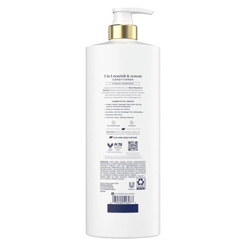 Dove Nourish & Restore 5-In-1 Conditioner, 33.8 Fluid Ounce