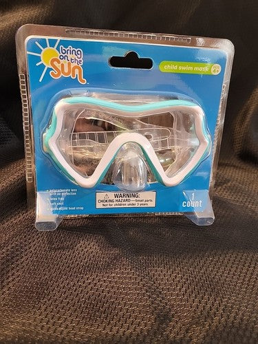 Bring On The Sun Child Swim Mask Ages 4+ Aqua Blue