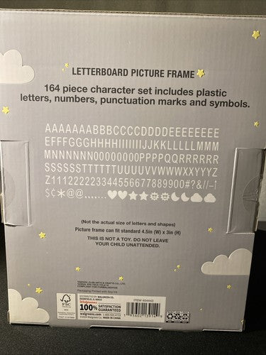 Moon and Stars Letterboard Picture Frame 1 board and 164 piece letter