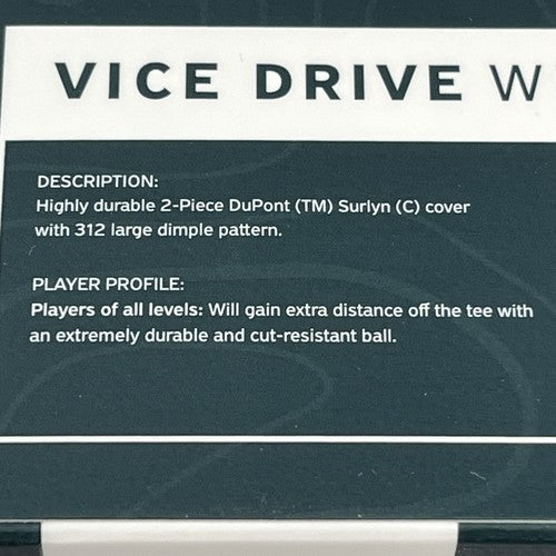 Vice Golf Drive Golf Balls (White, 3Pk) 1 Sleeve 2025