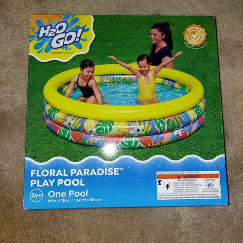 H2O Go Pool - Bestway Brand Floral Paradise Play Swimming Pool 66 in. x 15" H