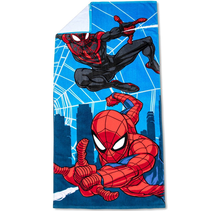 Spider-Man City Defenders Beach Towel Red/Blue