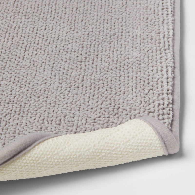 20"x34" Fine Chenille Memory Foam Bath Rug Light Gray - Threshold™ (LOCAL PICKUP ONLY)