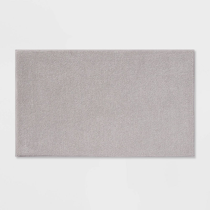 20"x34" Fine Chenille Memory Foam Bath Rug Light Gray - Threshold™ (LOCAL PICKUP ONLY)