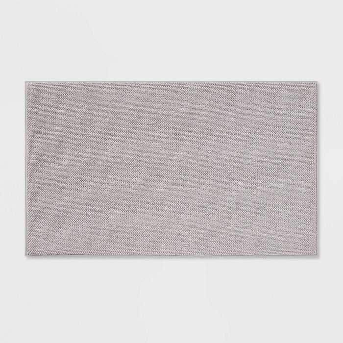 20"x34" Fine Chenille Memory Foam Bath Rug Light Gray - Threshold™