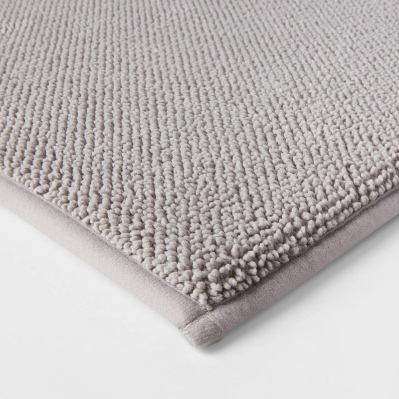 20"x34" Fine Chenille Memory Foam Bath Rug Light Gray - Threshold™ (LOCAL PICKUP ONLY)