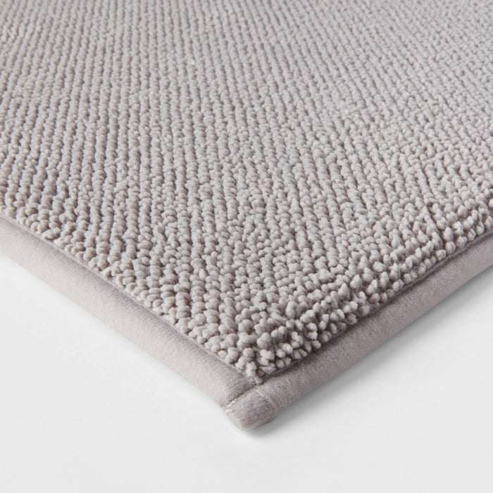 20"x34" Fine Chenille Memory Foam Bath Rug Light Gray - Threshold™