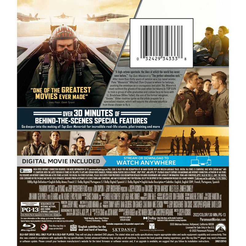Top Gun: Maverick (Blu-ray + Digital) *ADD 3 TO YOUR CART & 1 IS FREE!*