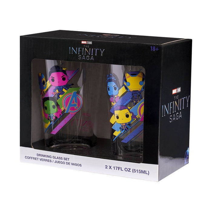Funko Marvel Women Neon Drinking Glass Set 2pk 12 fl oz