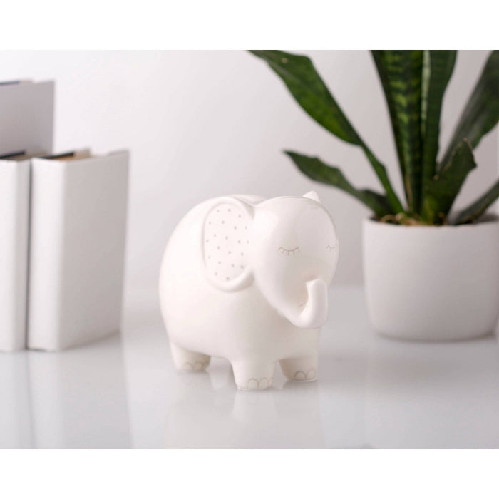 Pearhead Ceramic Elephant Bank - White