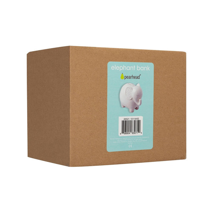 Pearhead Ceramic Elephant Bank - White