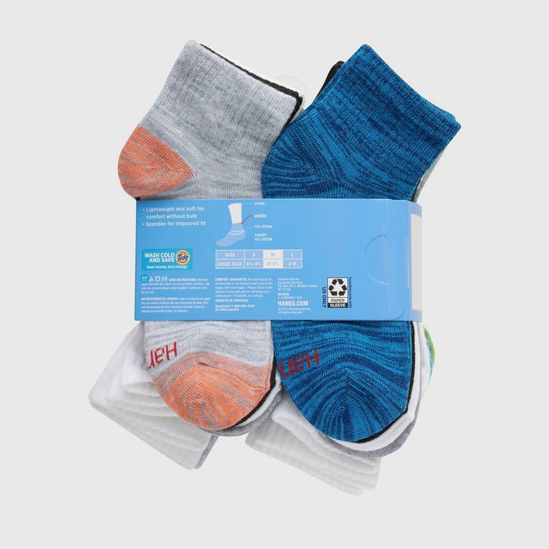 Hanes Boys' 20pk Ankle Socks - Colors May Vary M